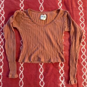 Rudy Jude Terracotta Ribbed Crop Top